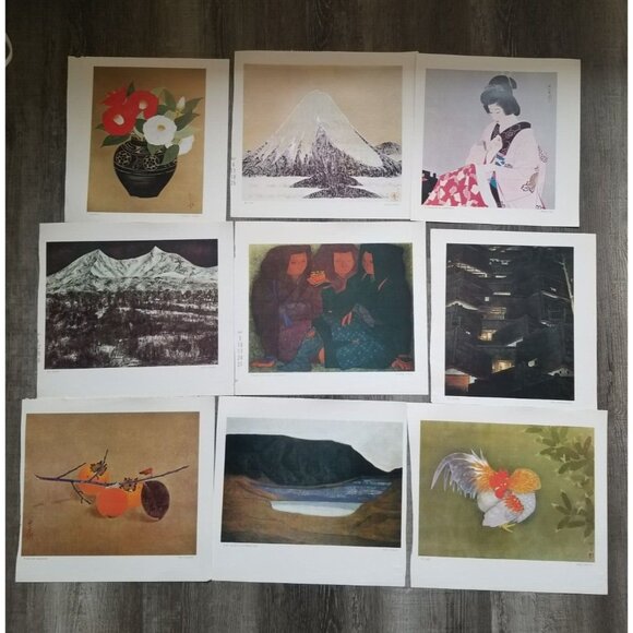 Asian Prints Full Color Art Pictures Frameable Vintage Calendar Book Pages VTG - Picture 2 of 16